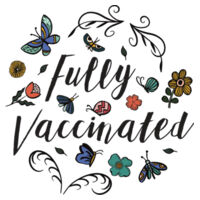 Flowers and Butterflies Fully Vaccinated - Womens Stacy Tee Design