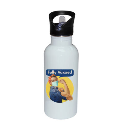 Rosie Fully Vaxxed - Stainless Bottle with Straw Top Thumbnail