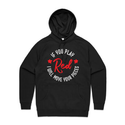 If You Play Red I Will Move Your Pieces Boardgames (on dark) - Mens Supply Hood Thumbnail