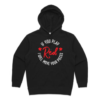 If You Play Red I Will Move Your Pieces Boardgames (on dark) - Womens Premium Hood Thumbnail